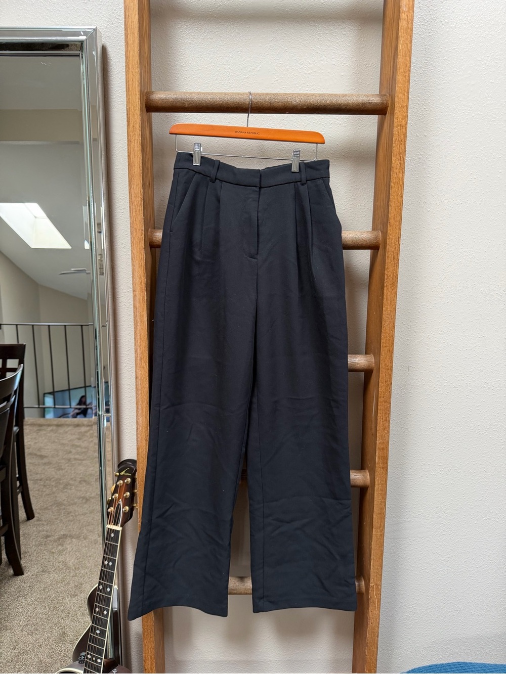 Abercrombie & Fitch Black Wide-Leg Trousers